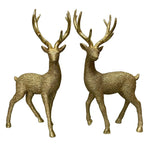 RESIN SHINY GOLD STANDING DEER 2ASSTD - Pure Apotheca