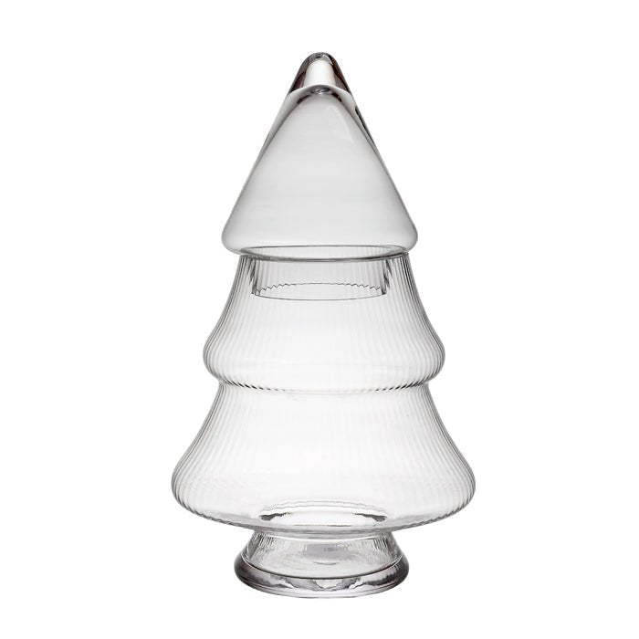 RIBBED GLASS LIDDED TREE JAR LGE - Pure Apotheca