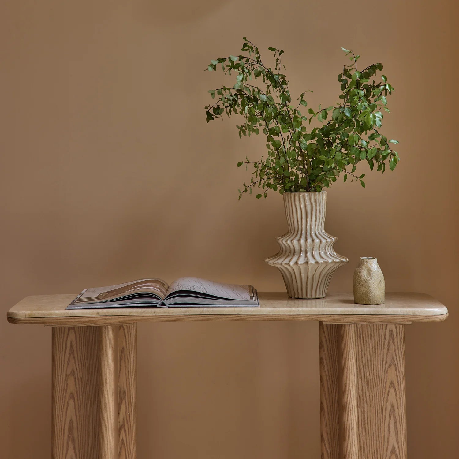 RIDGE NATURAL GLAZED VASE - Pure Apotheca
