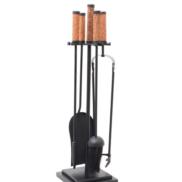 Roc Fire Tools 5pc Set - Leather/Black - Pure Apotheca