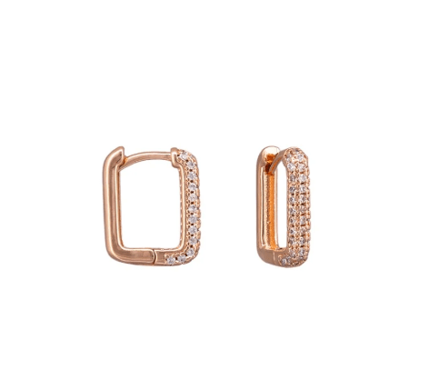 Rose Gold Crystal Asher Huggie Earring - Pure Apotheca