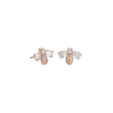 Rose Gold Crystal Bee Studs - Pure Apotheca