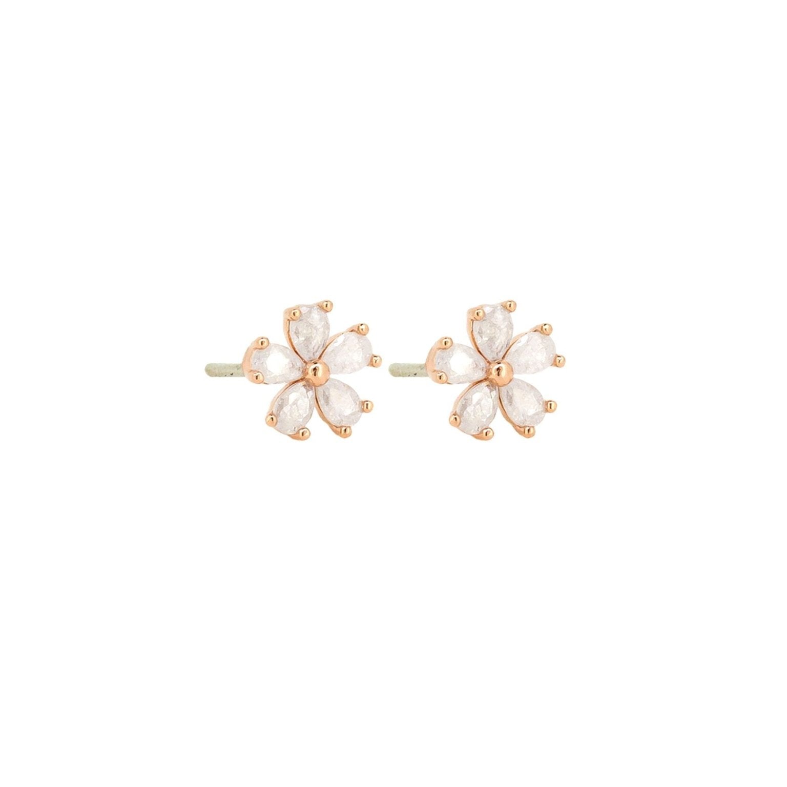 Rose Gold Fleur Studs - Pure Apotheca