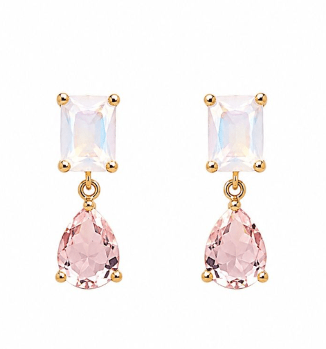 Rose Gold Pink Crystal Lottie Earring - Pure Apotheca