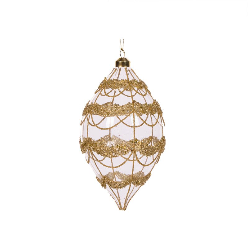 ROUND GLITTERED SCALLOP DROP BAUBLE - Pure Apotheca