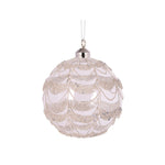 ROUND SILVER GLITTERED SCALLOP BAUBLE - Pure Apotheca