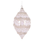 ROUND SILVER GLITTERED SCALLOP DROP BAUBLE - Pure Apotheca