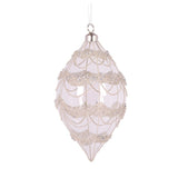ROUND SILVER GLITTERED SCALLOP DROP BAUBLE - Pure Apotheca