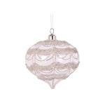 ROUND SILVER GLITTERED SCALLOP ONION BAUBLE - Pure Apotheca