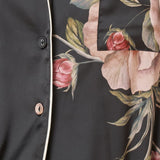 Ruby Floral Satin PJ Set Black - Pure Apotheca