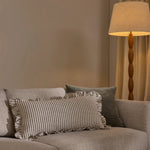 RUFFLES BLACK/NATURAL STRIPE CUSHION 35x70CM - Pure Apotheca