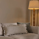 RUFFLES BLACK/NATURAL STRIPE CUSHION 35x70CM - Pure Apotheca