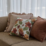 RUFFLES CINNAMON STRIPE CUSHION 50CM. - Pure Apotheca