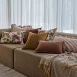 RUFFLES CINNAMON STRIPE CUSHION 50CM. - Pure Apotheca