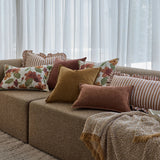 RUFFLES CINNAMON STRIPE CUSHION 50CM. - Pure Apotheca