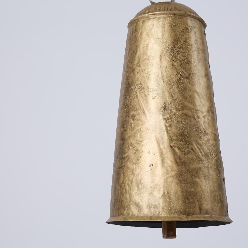 Rustic Cow Bell Large Antique Gold - Pure Apotheca