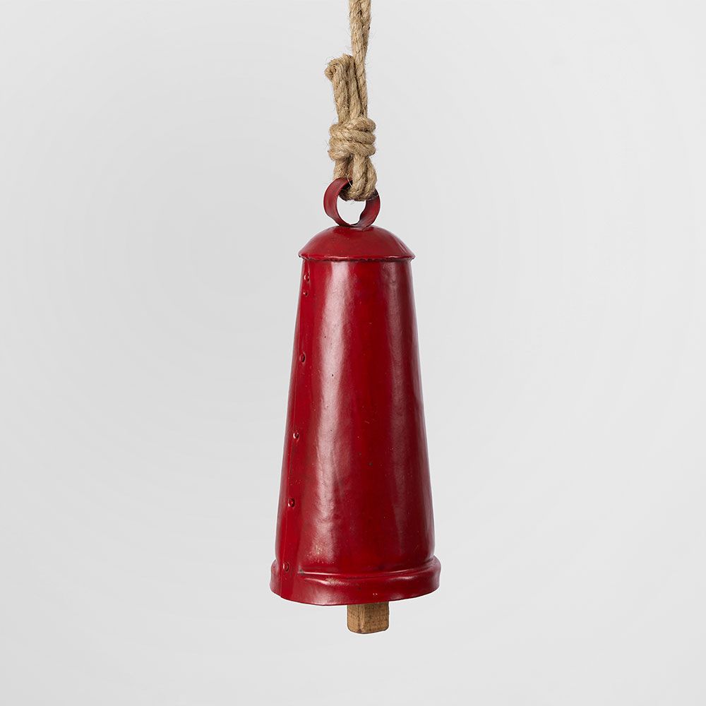 Rustic Tapered Cow Bell Large Vintage Red - Pure Apotheca