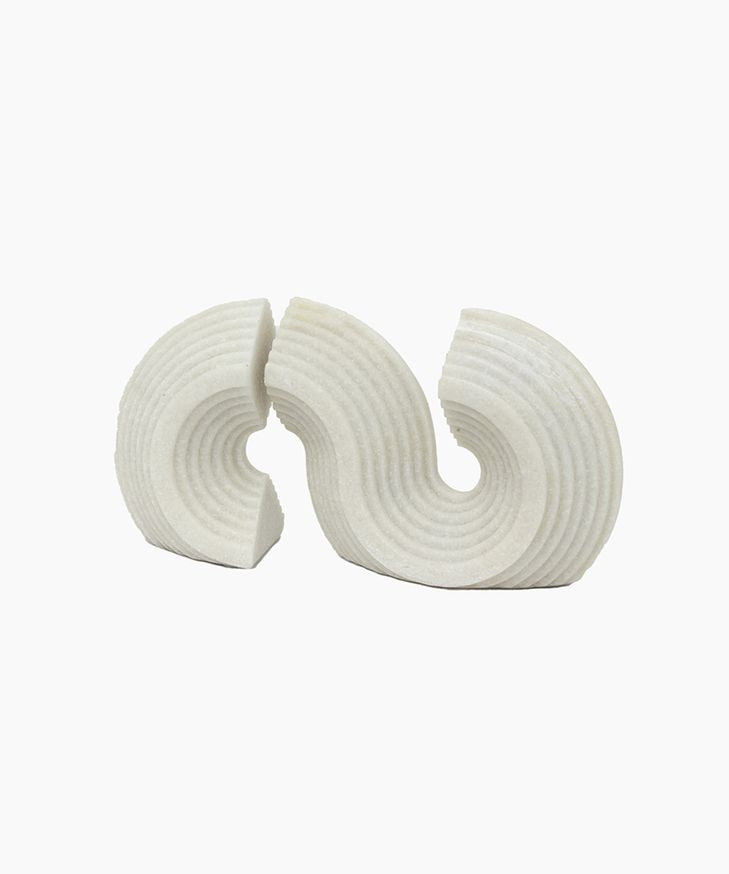 S - Curved Quartz Book Ends - Pure Apotheca