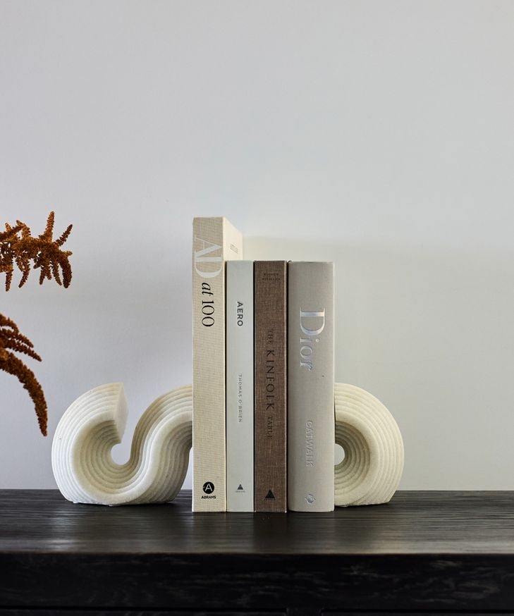 S - Curved Quartz Book Ends - Pure Apotheca