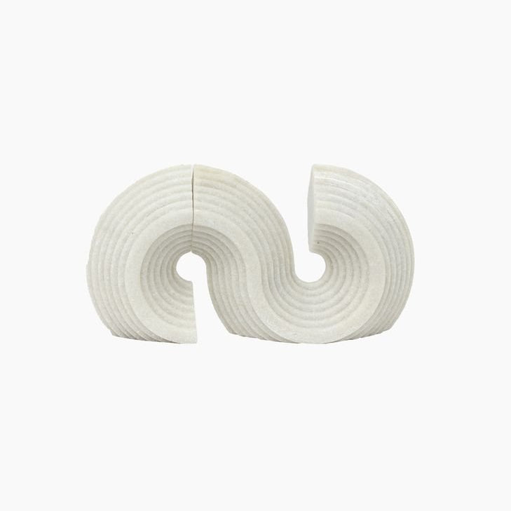 S - Curved Quartz Book Ends - Pure Apotheca