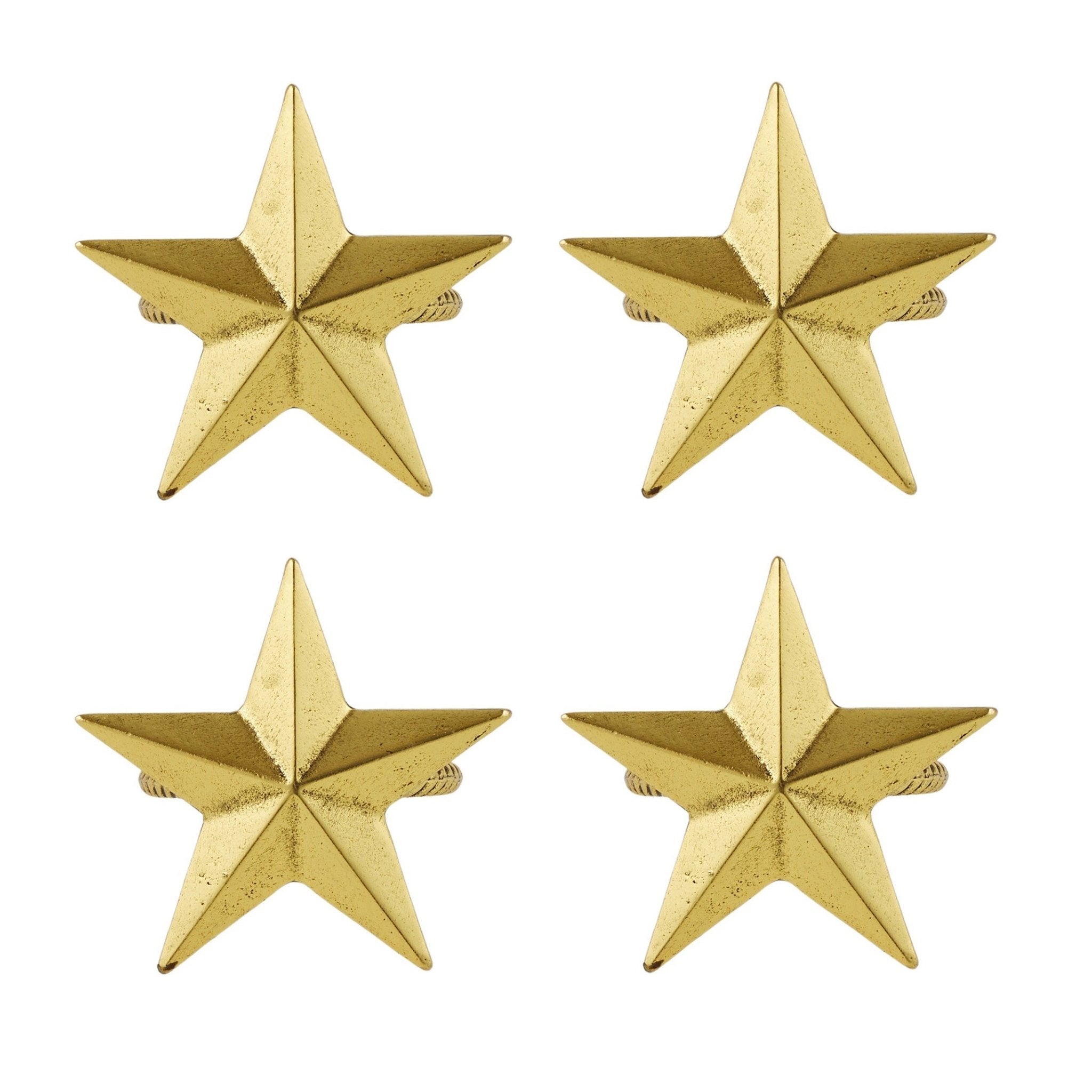 S/4 Star Napkin Rings Zinc 14x10cm Gold - Pure Apotheca