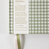 Sage Check Linen Bound Lined Journal - Pure Apotheca