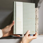 Sage Check Linen Bound Lined Journal - Pure Apotheca