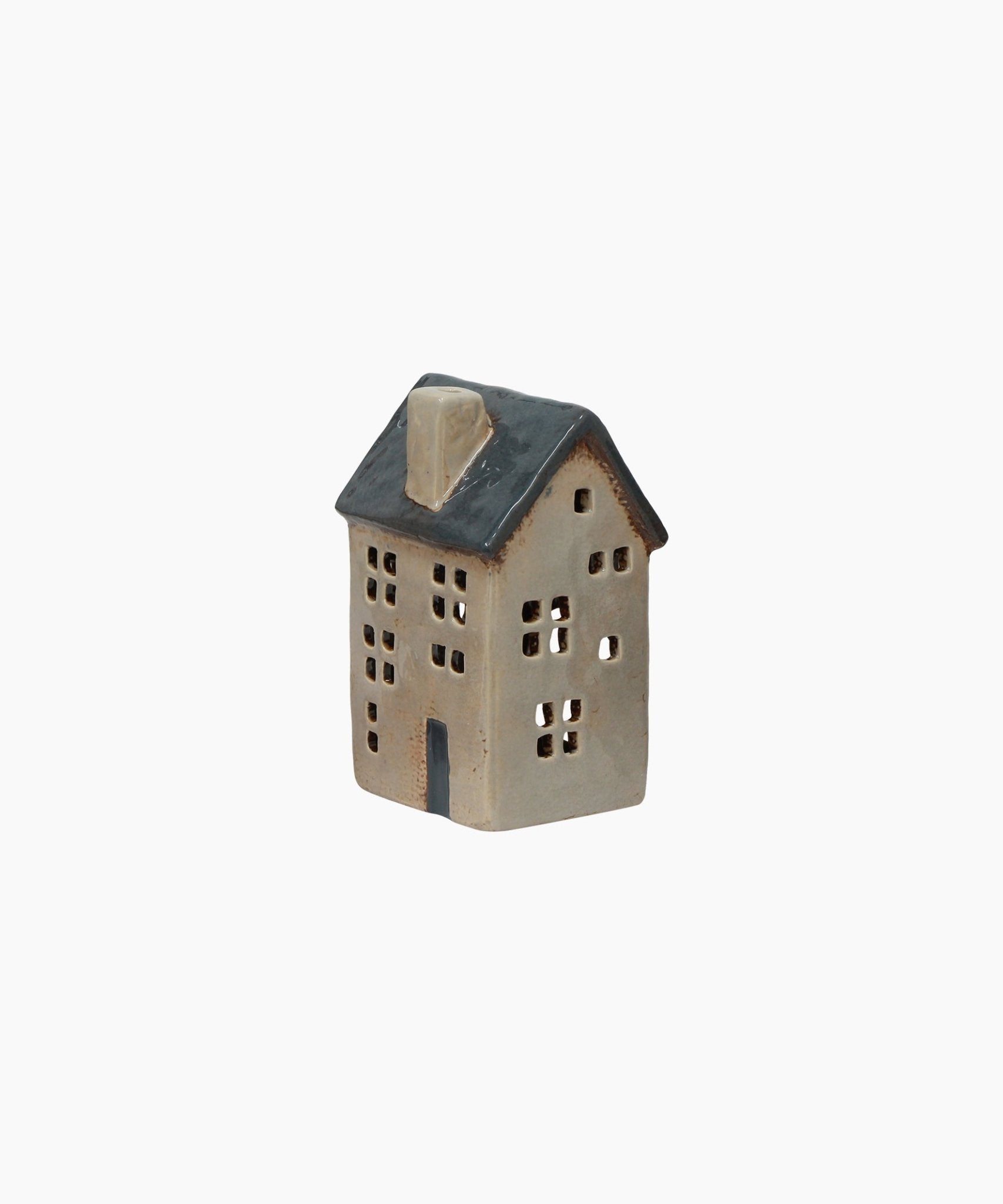 Saint Malo Tea Light House Blue Roof - Pure Apotheca