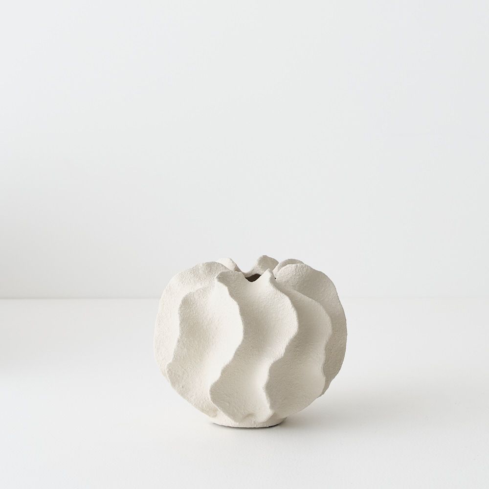 Salento Vase Limestone 13cmh x 16cmd - Pure Apotheca