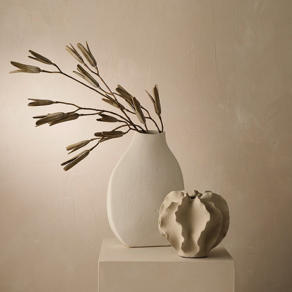 Salento Vase Limestone 13cmh x 16cmd - Pure Apotheca