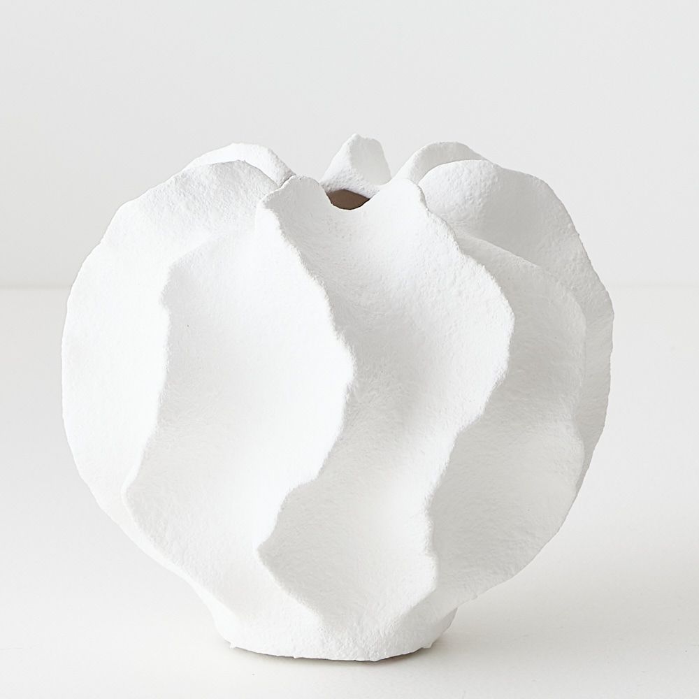 Salento Vase White 13cmh x 16cmd - Pure Apotheca