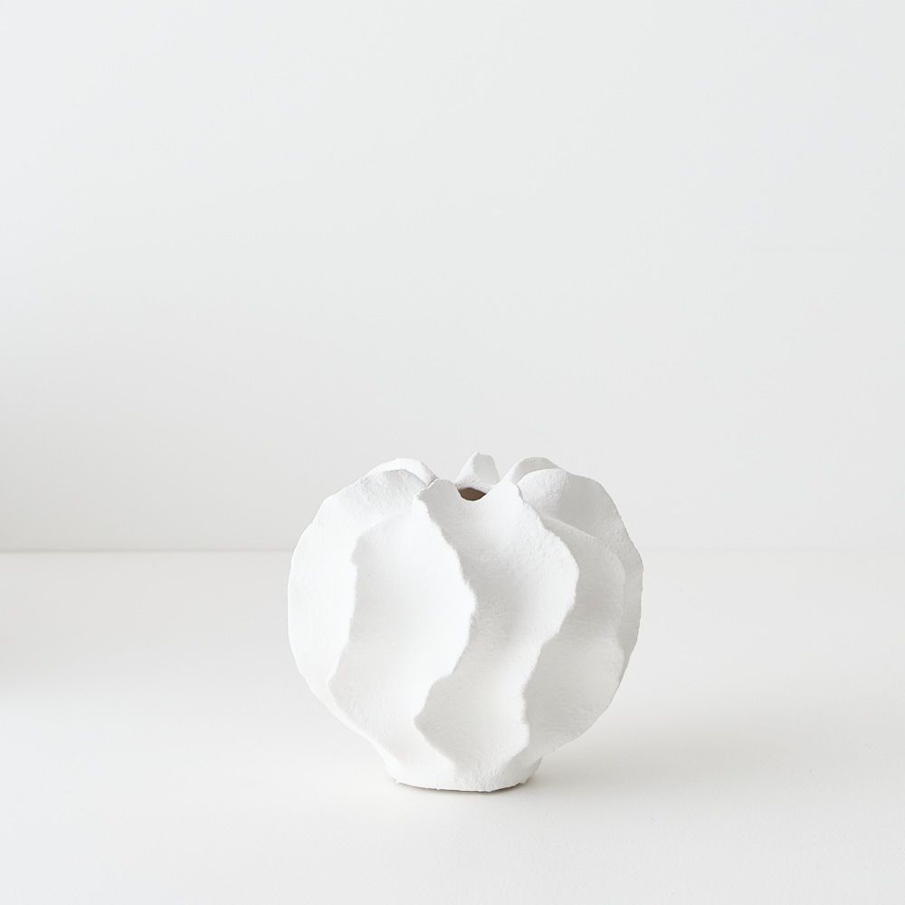 Salento Vase White 13cmh x 16cmd - Pure Apotheca
