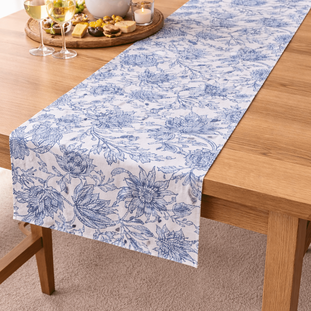 SAMARA DARK BLUE TABLE RUNNER 35X200CM. - Pure Apotheca
