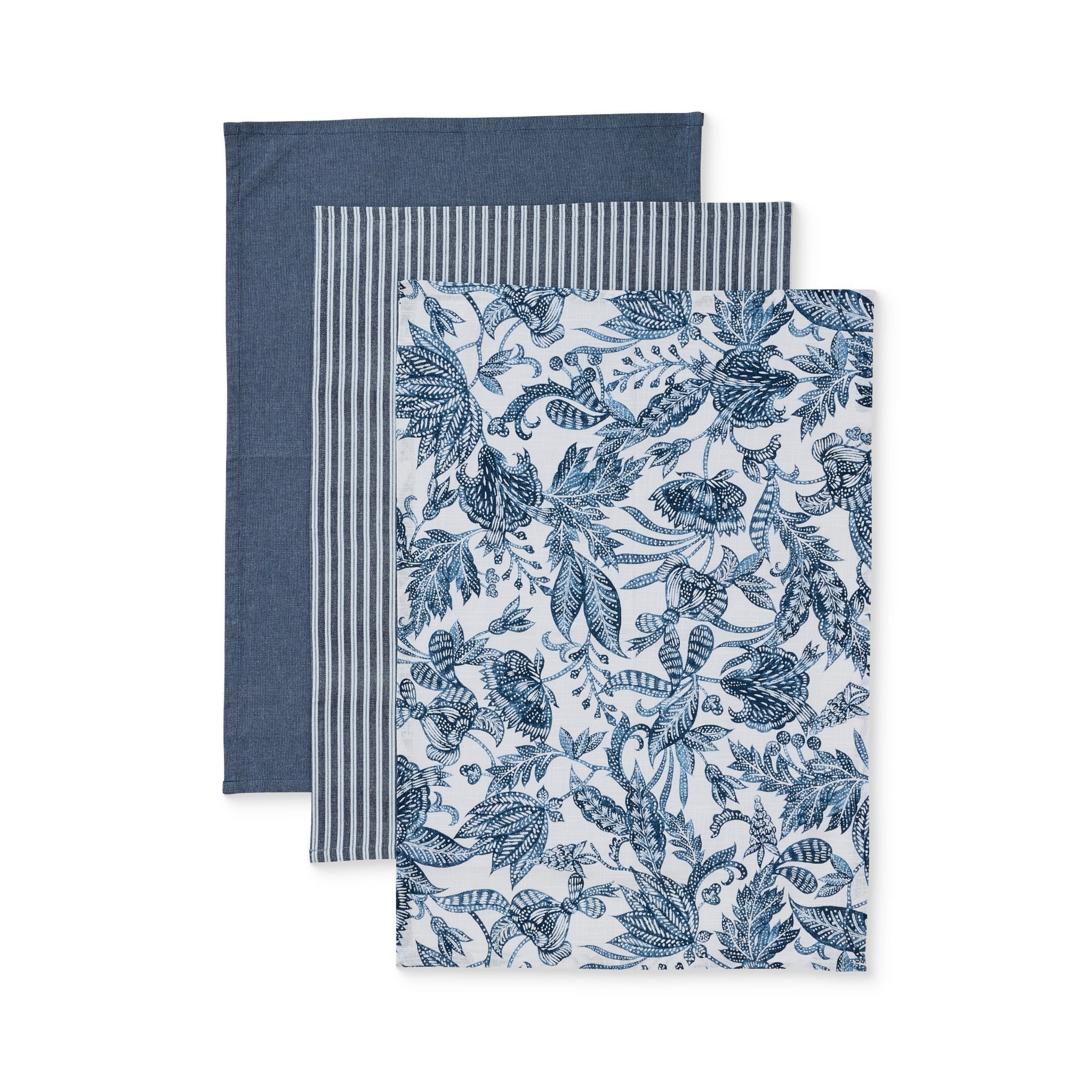 SAMARA DARK BLUE TEATOWEL 3PK - Pure Apotheca