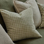 SAMIRA GREEN DIAMOND BLOCK PRINT CUSHION 50CM - Pure Apotheca