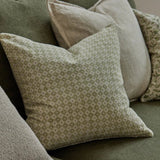 SAMIRA GREEN DIAMOND BLOCK PRINT CUSHION 50CM - Pure Apotheca