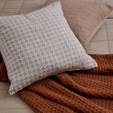 SAMIRA NEUTRAL DIAMOND BLOCK PRINT CUSHION 50CM - Pure Apotheca
