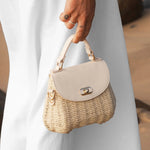 Sandy Raffia Crossbody Bag Vanilla - Pure Apotheca