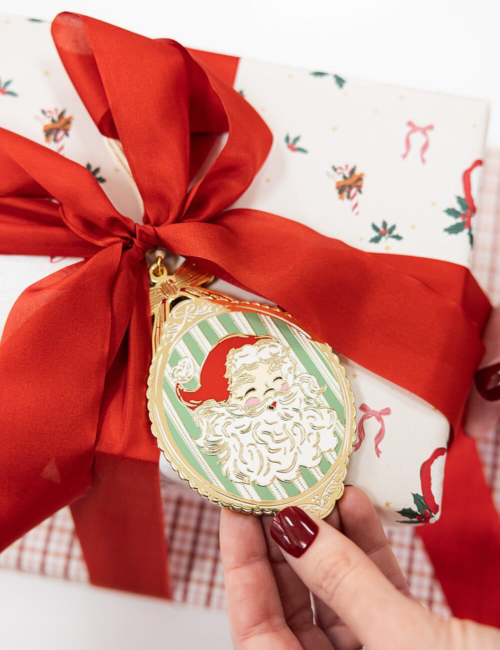 Santa Picture Frame Enamel Ornament - Pure Apotheca
