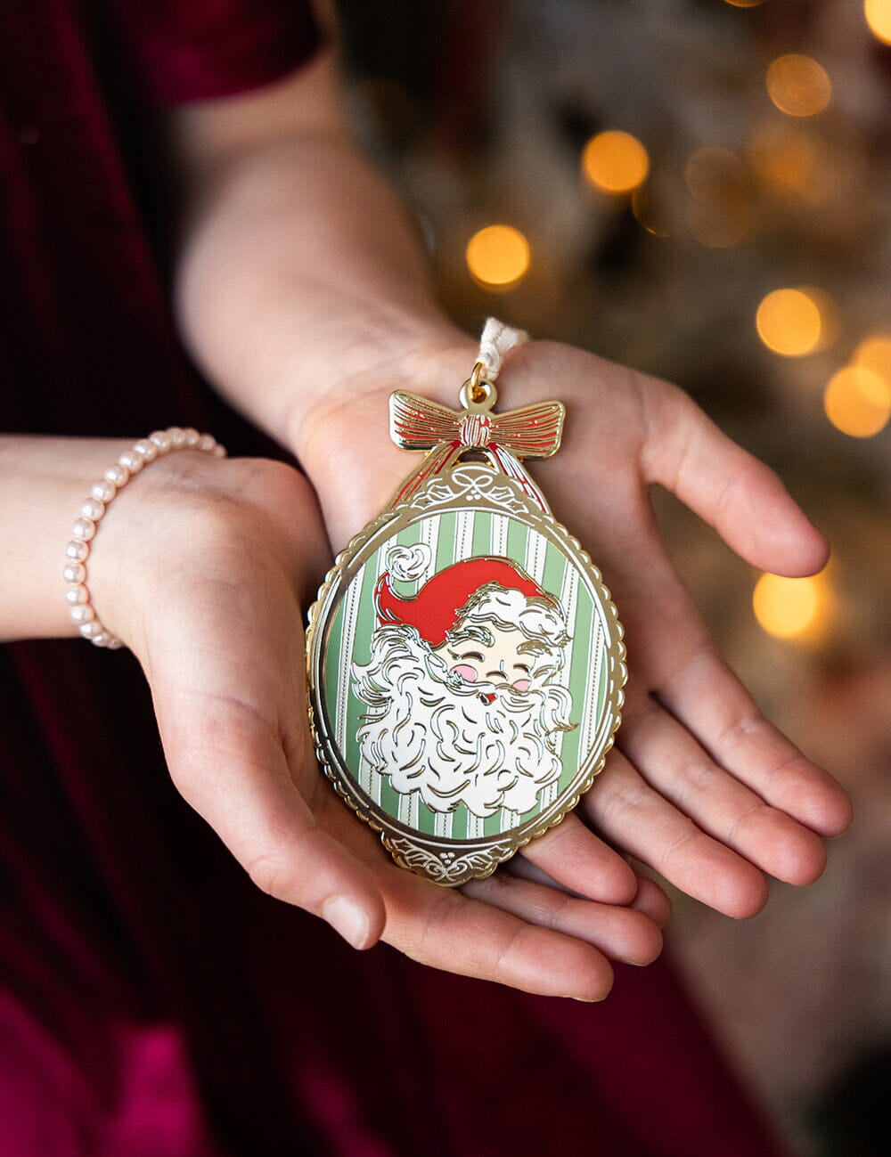 Santa Picture Frame Enamel Ornament - Pure Apotheca