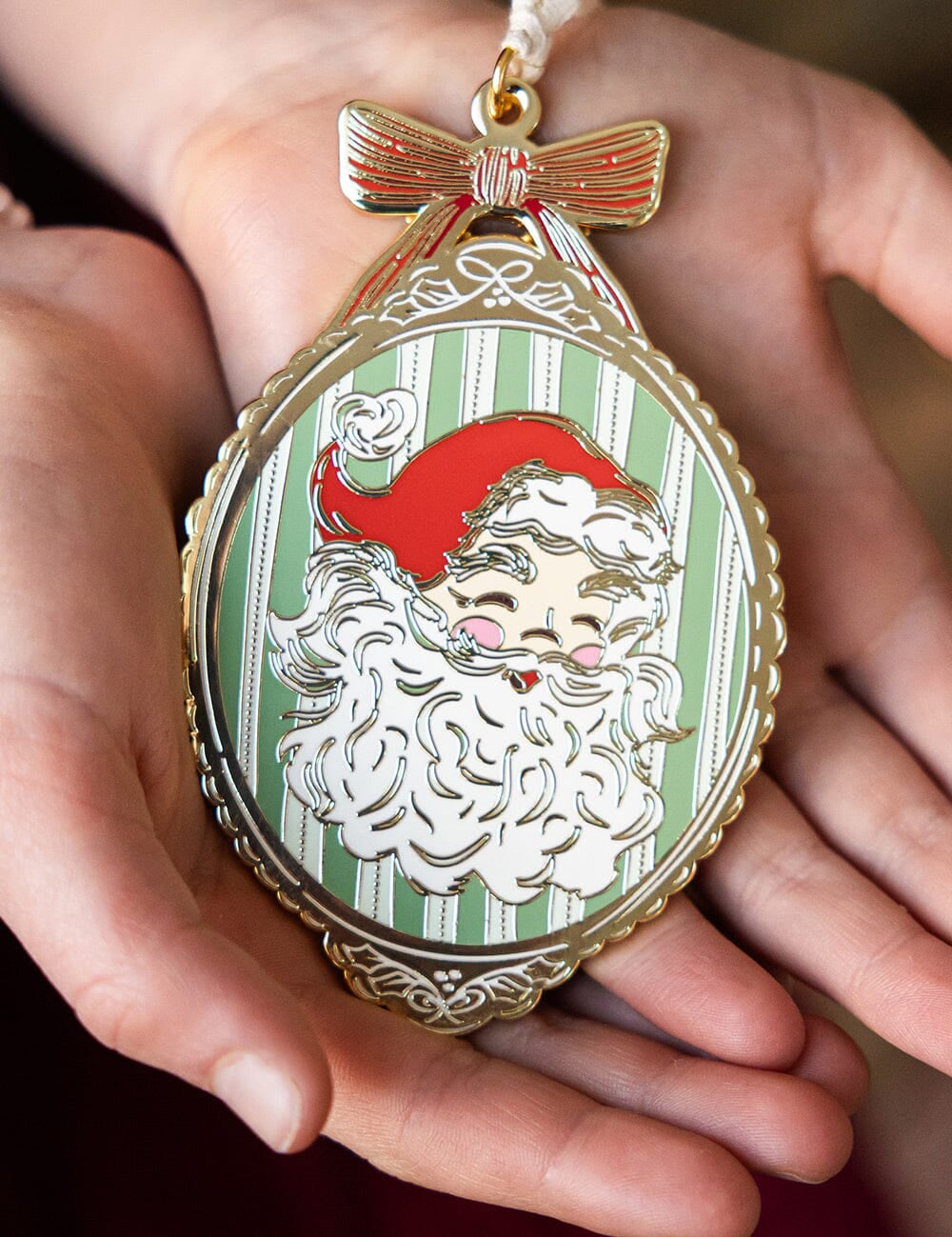 Santa Picture Frame Enamel Ornament - Pure Apotheca
