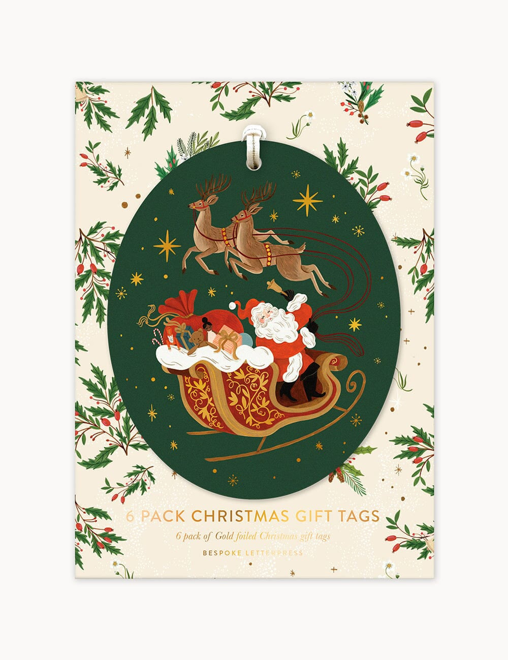 Santa Sleigh Gift Tags 6pk - Pure Apotheca