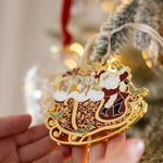 Santa Sleigh Ride Enamel Ornament - Pure Apotheca