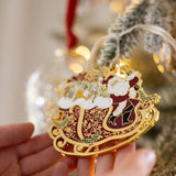 Santa Sleigh Ride Enamel Ornament - Pure Apotheca