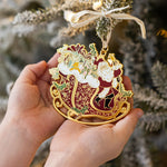 Santa Sleigh Ride Enamel Ornament - Pure Apotheca