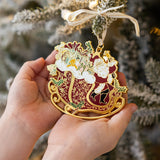 Santa Sleigh Ride Enamel Ornament - Pure Apotheca