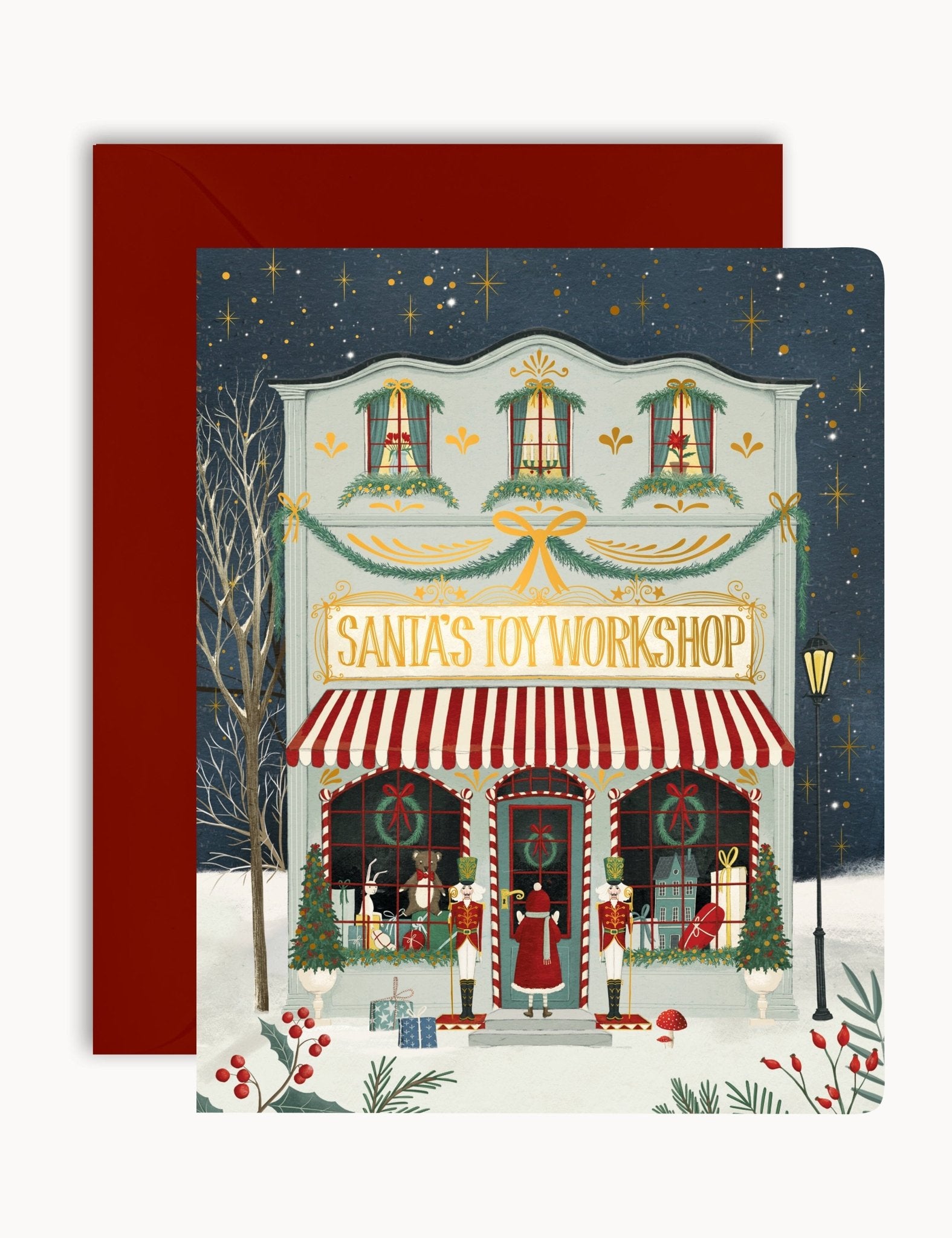 Santa Toys Workshop Christmas Card - Pure Apotheca