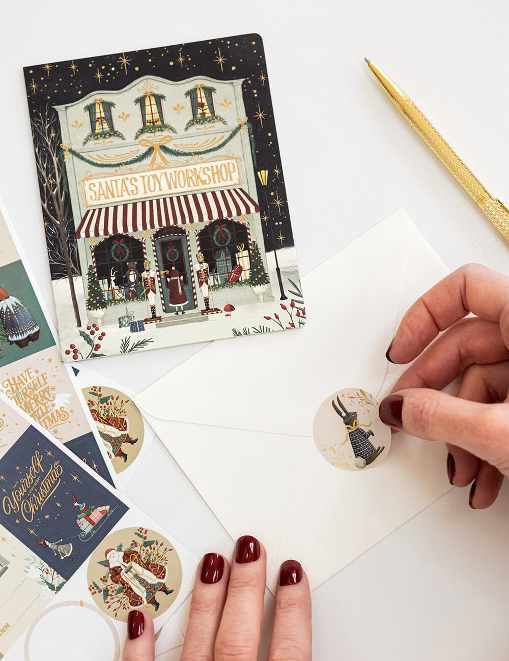 Santa Toys Workshop Christmas Card - Pure Apotheca