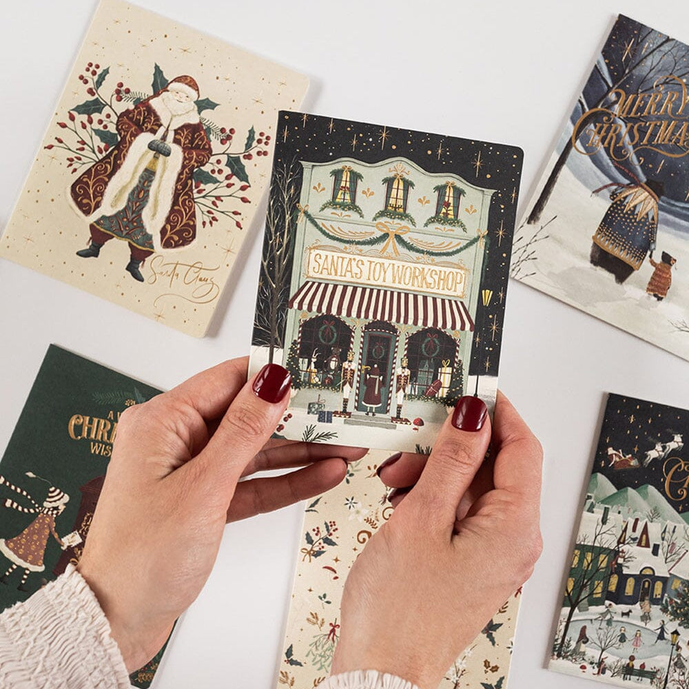 Santa Toys Workshop Christmas Card - Pure Apotheca
