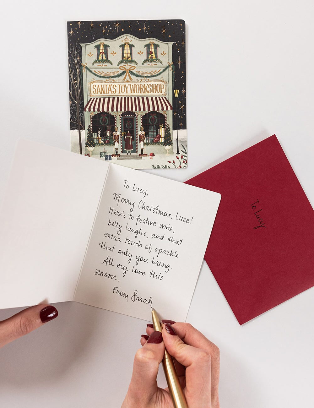 Santa Toys Workshop Christmas Card - Pure Apotheca